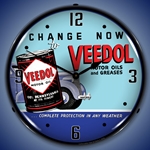 Veedol Oil and Grease LED Backlit Clock