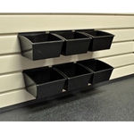 Hi Capacity Reach-in Storage 6 Bin Set for Slatwall - PopBox Standard