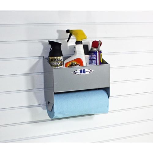 Aluminum Cleanup Shelf and Paper Towel Dispenser