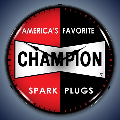 Champion Spark Plugs LED Backlit Clock