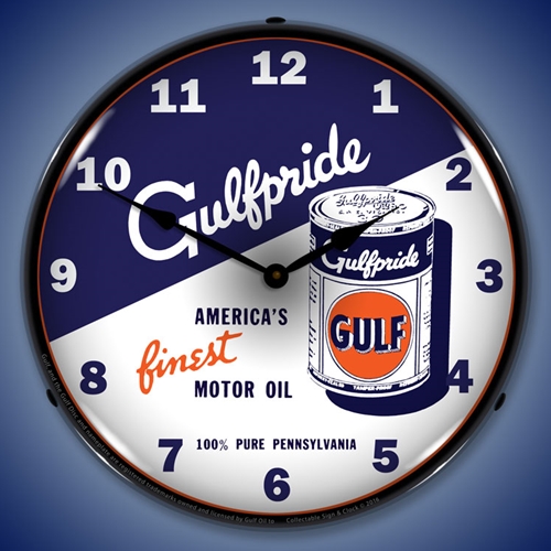 Gulfpride Motor Oil 2 LED Backlit Clock