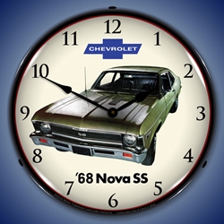 1966 Chevy II Nova Super Sport LED Backlit Clock